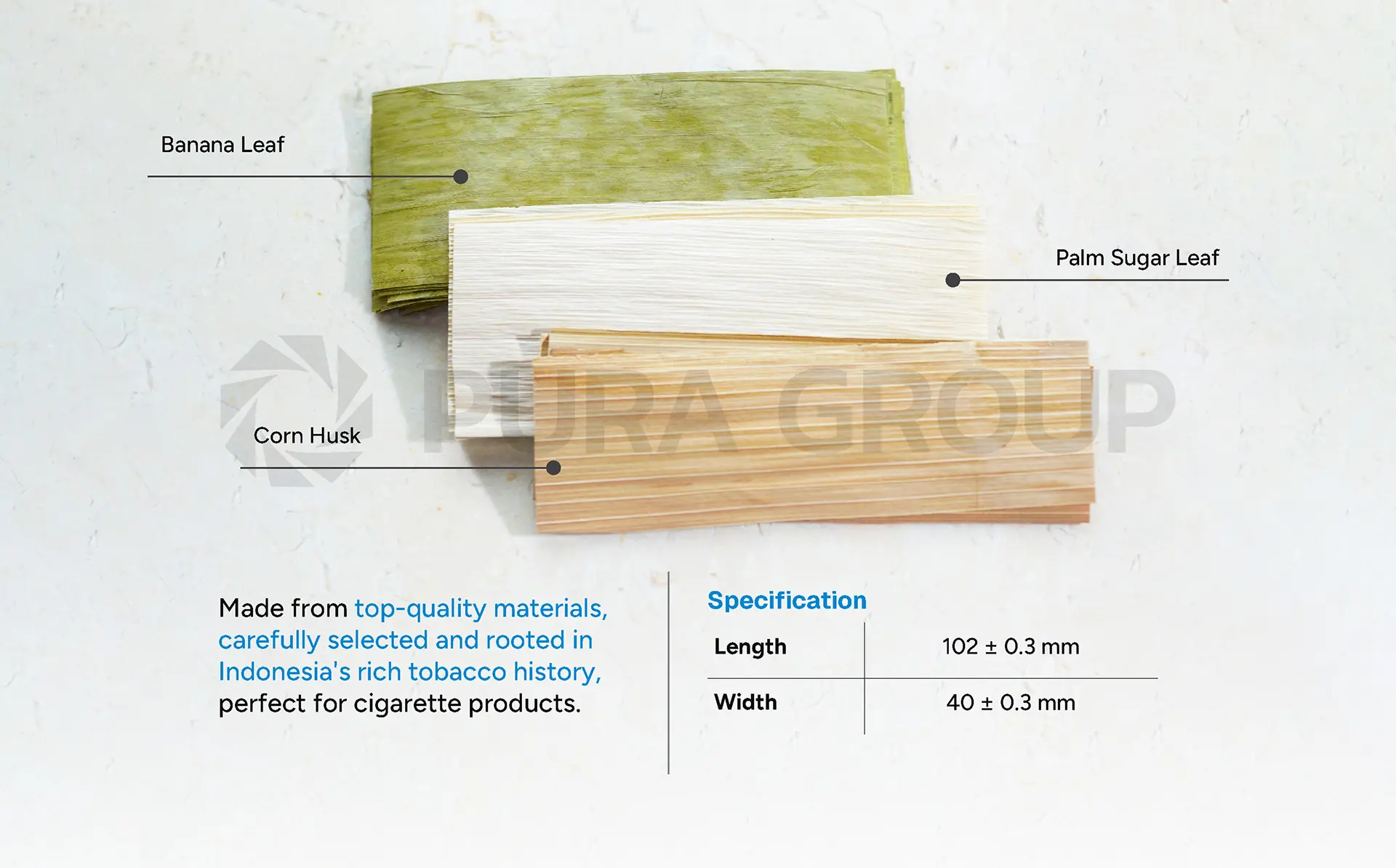 Natural Cigarette Wraps - Detail Image Pura MICS