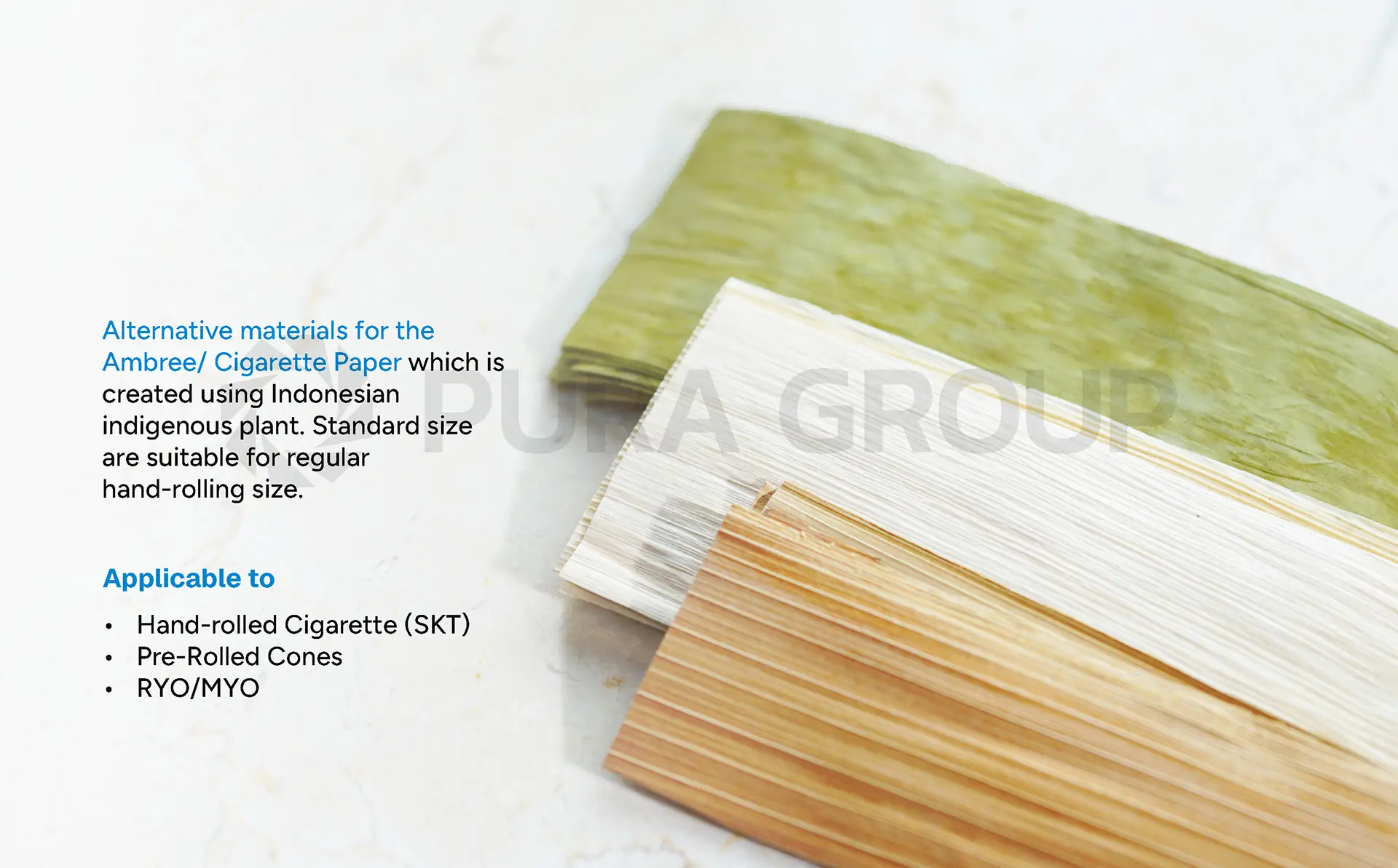 Natural Cigarette Wraps - Detail Image Pura MICS